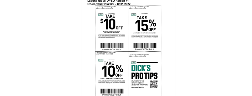 Dick's Sporting Goods Coupons - EXP. 12/31/2022