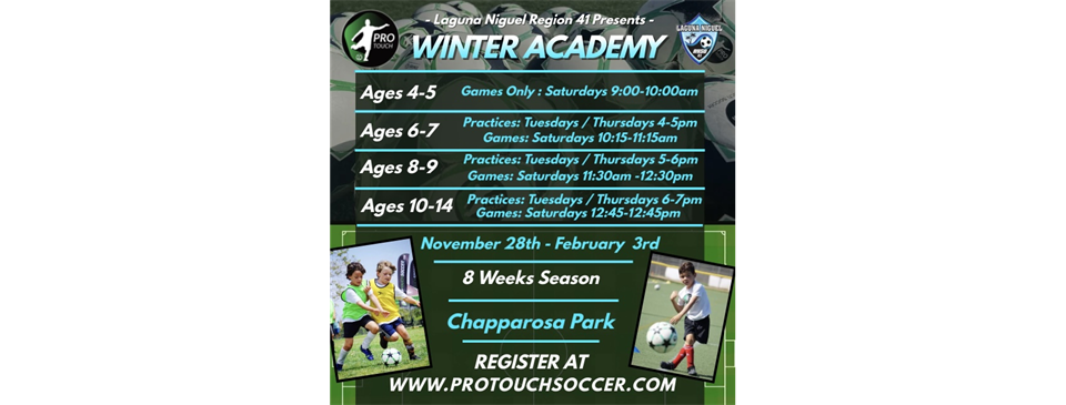 Winter Soccer Academy (Dec. 2023 - Feb. 2024)